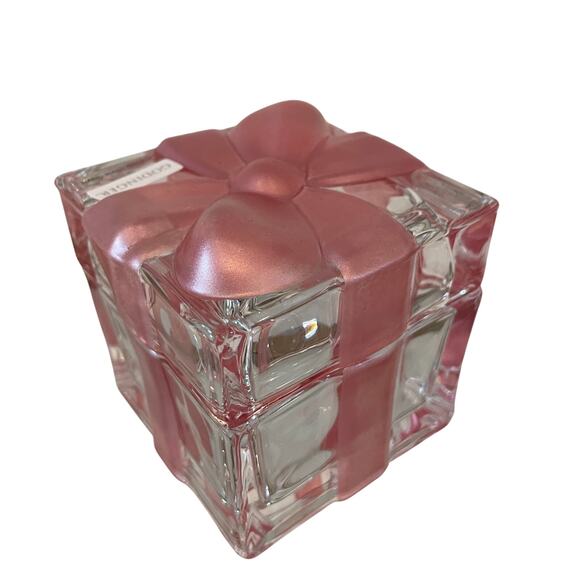 Godinger Crystal Gift Box with Pink Bow Christmas Present Trinket Box - Picture 10 of 16